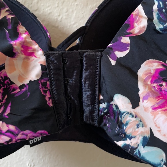 Torrid Curve Black Floral Bra Size 42 DDD - Picture 5 of 8